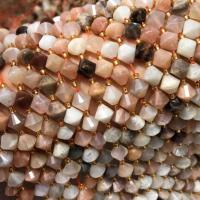 Mondstein Perlen, poliert, DIY, gemischte Farben, 8x8mm, Länge:ca. 38 cm, verkauft von Strang