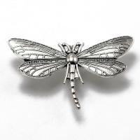 Zinc Alloy Animal Pendants, Dragonfly, plated, silver color 