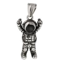 Enamel Stainless Steel Pendant, 316 Stainless Steel, Astronaut, fashion jewelry & DIY & blacken, original color Approx 5mm 