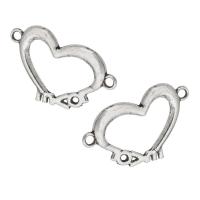 Zinc Alloy Charm Connector, Heart, plated, DIY & 1/1 loop Approx 2mm 