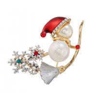 Shell Brooch, Zinc Alloy, with Shell, plated & with rhinestone 