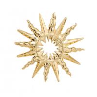 Zinc Alloy Jewelry Brooch, Sun, gold color plated, for woman, golden 