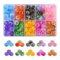 Ice Flake Acrylic Beads, with Plastic Box, Round, DIY, mixed colors Approx 
