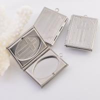 Stainless Steel Floating Charm Pendant, 304 Stainless Steel, Rectangle, polished, fashion jewelry & DIY & Unisex  original color 