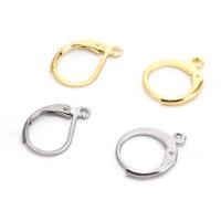 Stainless Steel Lever Back Earring Component, 316L Stainless Steel, Round, Galvanic plating, fashion jewelry & polished & DIY & Unisex 