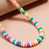 Rondelle Polymer Clay Perlen, Polymer Ton, DIY, gemischte Farben, 6x3mm, Länge:ca. 12.99 ZollInch, ca. 110PCs/Strang, verkauft von Strang