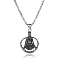 Нержавеющая сталь 304 Ожерелье, Круглая, Другое покрытие, ювелирные изделия моды & Мужский & отверстие, серебристо серый длина:60 см, продается PC