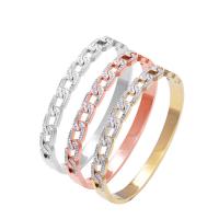 Titanium Steel Bangle, Round, plated, fashion jewelry & micro pave cubic zirconia & for woman & hollow 6mm, Inner Approx 
