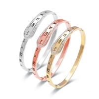 Titanium Steel Bangle, Donut, plated, fashion jewelry & micro pave cubic zirconia 10mm, Inner Approx 