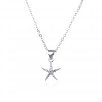 Brass Jewelry Necklace, Starfish, plated, for woman 11.8mm 