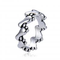 Brass Open Finger Ring, Foot, platinum color plated, Adjustable & Unisex, silver color 