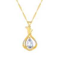 Cubic Zircon Micro Pave Brass Necklace, plated, micro pave cubic zirconia & for woman 