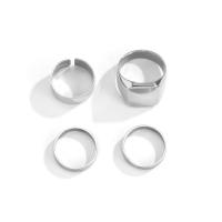 Zink-Legierung Ring Set, Zinklegierung, Platinfarbe platiniert, 4 Stück & für den Menschen, 17mm, 20mm, Größe:6.5-10.5, verkauft von setzen