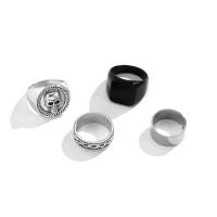 Zinc Alloy Ring Set, plated, 4 pieces & for man, 19mm, US Ring 