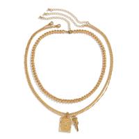 Fashion Multi Layer Necklace, Zinc Alloy, with iron chain, with 2.7inch extender chain, plated, multilayer & for man Approx 15.7 Inch, Approx 17.7 Inch 