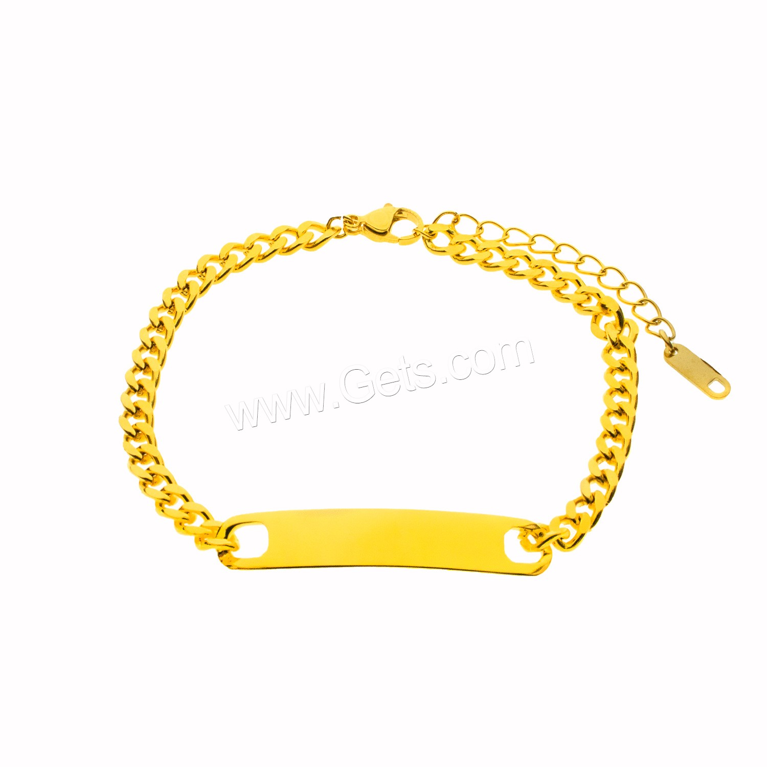 304 Stainless Steel Bracelet, with 1.57inch extender chain, Vacuum Ion Plating, Each custom text must be less than 10 letters & fashion jewelry & Unisex, more colors for choice, Length:Approx 5.91 Inch, Sold By PC