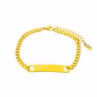304 Stainless Steel Bracelet, with 1.57inch extender chain, Vacuum Ion Plating, Each custom text must be less than 10 letters & fashion jewelry & Unisex Approx 5.91 Inch 