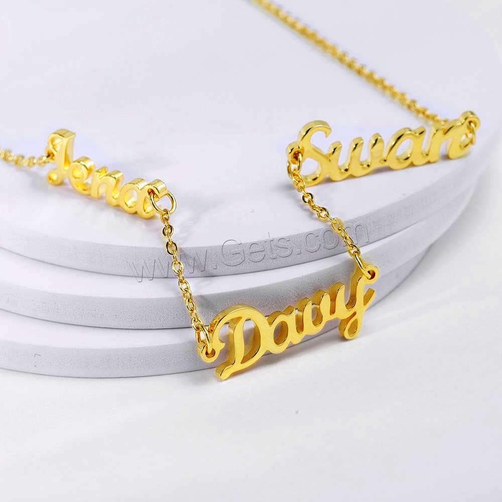 Stainless Steel Jewelry Necklace, 304 Stainless Steel, with 1.97inch extender chain, Vacuum Ion Plating, Each custom text must be less than 10 letters & fashion jewelry & Unisex, more colors for choice, Length:Approx 17.72 Inch, Sold By PC