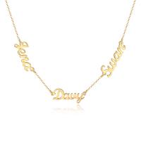 Stainless Steel Jewelry Necklace, 304 Stainless Steel, with 1.97inch extender chain, Vacuum Ion Plating, Each custom text must be less than 10 letters & fashion jewelry & Unisex Approx 17.72 Inch 