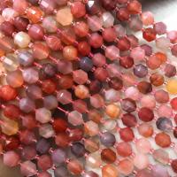 Yanyuan Agate Beads, polished, Star Cut Faceted & DIY, red Approx 38 cm 