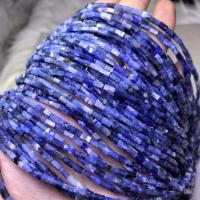 Sodalite Beads, Square, polished, DIY, blue Approx 38 cm 
