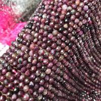 Natürlicher Turmalin Perlen, poliert, Star Cut Faceted & DIY, rot, 4x5.8mm, Länge:ca. 38 cm, verkauft von Strang