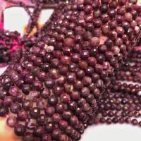 Natürlicher Turmalin Perlen, poliert, DIY & facettierte, rot, 6.5-7mm, Länge:ca. 38 cm, verkauft von Strang