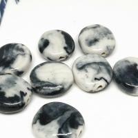 Printing Porcelain Beads, Flat Round, DIY, mixed colors Approx 