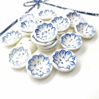Printing Porcelain Beads, hand drawing, DIY & double-hole, white Approx 