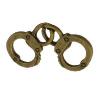 Zinc Alloy Charm Connector, Handcuffs, plated, DIY & 1/1 loop 