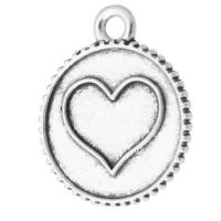 Bijoux pendentifs en Zinc alliage , alliage de zinc, Plat rond, Placage, unisexe & avec le motif de coeur, plus de couleurs à choisir Environ 2mm, Vendu par kg