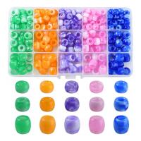 Mixed Acrylic Jewelry Beads, with Plastic Box, Round, DIY, mixed colors Approx 