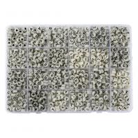 Acryl Alphabet Perlen, mit Kunststoff Kasten, flache Runde, DIY & glänzend & Emaille, 190x135x18.5mm, ca. 1500PCs/Box, verkauft von Box
