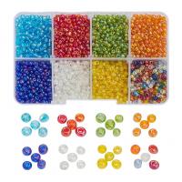 Mixed Glass Seed Beads, Glass Beads, with Plastic Box, Round, DIY & transparent mixed colors 
