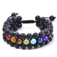 Gemstone Bracelets, with Knot Cord, three layers & Unisex & anti-fatigue, 22mm Approx 7.5-11.8 Inch 
