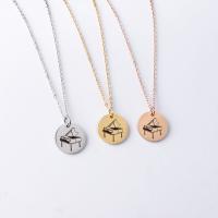 Stainless Steel Jewelry Necklace, 304 Stainless Steel, Round, Vacuum Ion Plating, fashion jewelry & Unisex 1.5mm,20mm Approx 17.72 Inch 