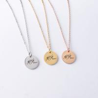 Stainless Steel Jewelry Necklace, 304 Stainless Steel, Round, Vacuum Ion Plating, fashion jewelry & Unisex 1.5mm,20mm Approx 17.72 Inch 