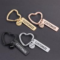 Stainless Steel Key Clasp, 304 Stainless Steel, Heart, Vacuum Ion Plating, Unisex 