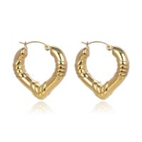 Titanium Steel Hoop Earring, Round, gold color plated, fashion jewelry & for woman, golden, 6mm, Inner Approx 30mm 