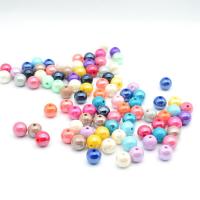 Solid Color Plastic Beads, Round, plated, DIY 