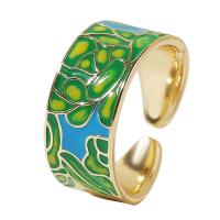 真鍮の指輪, 銅, ゴールドメッキ, 調整 & 女性用 & エナメル, 彩色, 18mm, 売り手 セット