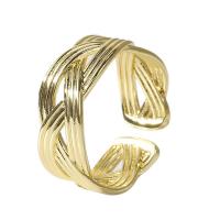 Brass Finger Ring, gold color plated, Adjustable & for woman & hollow, gold, 18mm 
