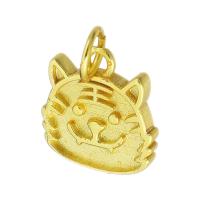 Animal Brass Pendants, Tiger, sang gold plated Approx 4mm 