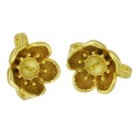 Messing Perlenverschluss, Blume, sang vergoldet, 10x12x9mm, Bohrung:ca. 2mm, verkauft von PC