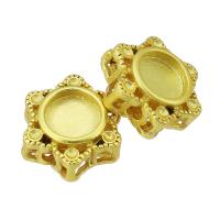 Brass Slider Beads, Flower, sang gold plated, hollow Approx 2mm 