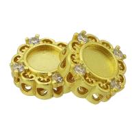 Brass Slider Beads, sang gold plated, micro pave cubic zirconia Approx 1.5mm 