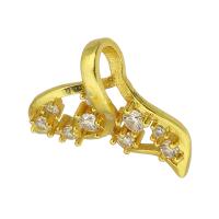 Cubic Zirconia Micro Pave Brass Pendant, Mermaid tail, sang gold plated, micro pave cubic zirconia & hollow Approx 4mm 
