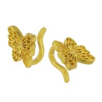 Brass Pearl Clasp, Butterfly, sang gold plated Approx 2mm 