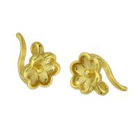Brass Pearl Clasp, Flower, sang gold plated Approx 2mm 