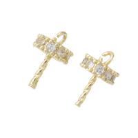 Brass Peg Bail, gold color plated, micro pave cubic zirconia Approx 1mm 